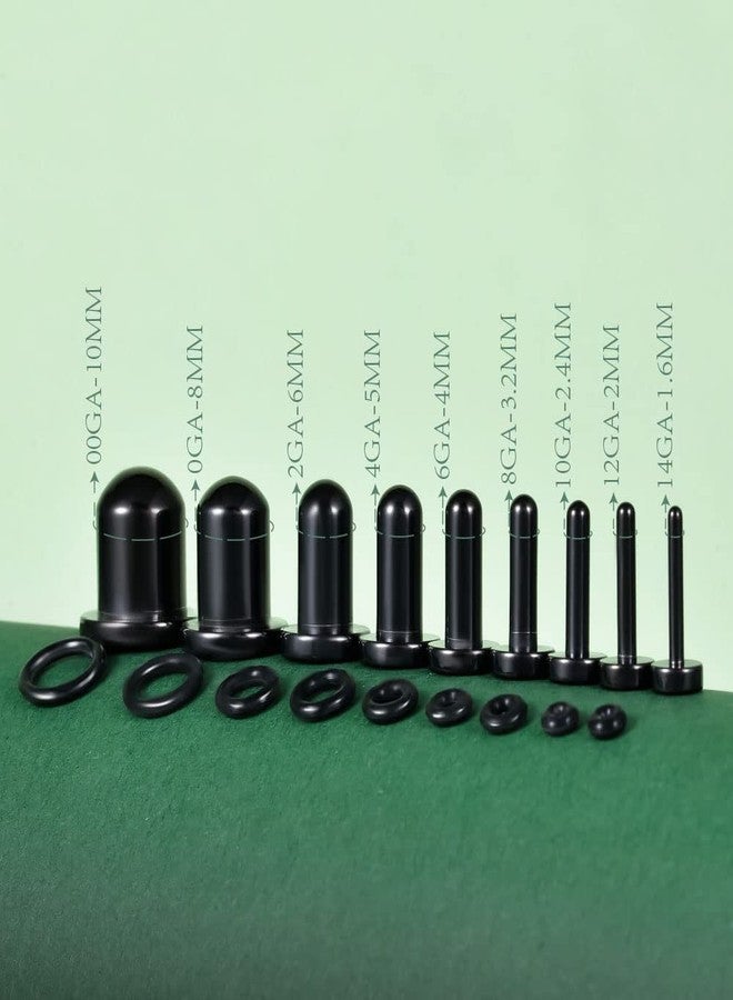 TBOSEN 18PCS Surgical Stainless Steel Stretching Kit Plugs Expander Single Flat Top Body Piercing Jewelry Set 14G-00G - Image 2